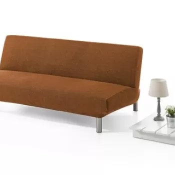 Husa canapea elastica bi-stretch, Belmarti, Viena, click-clack, 2 locuri, jacquard, portocaliu imagine