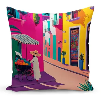 Husa de perna, Artkirbohem-127, 43x43 cm, Poliester, Multicolor imagine