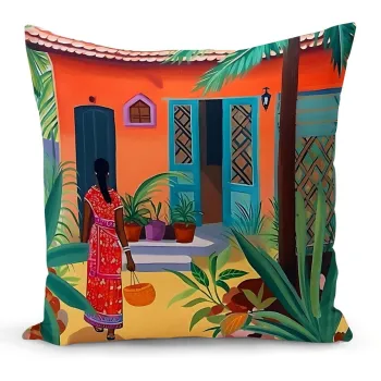Husa de perna, Artkirbohem-135, 43x43 cm, Poliester, Multicolor imagine