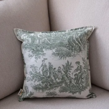 Husa de perna, BST058, 45x45 cm, Textil, Verde/Alb imagine