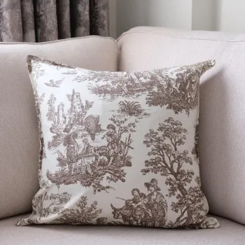 Husa de perna, BST059, 45x45 cm, Textil, Maro/Alb imagine