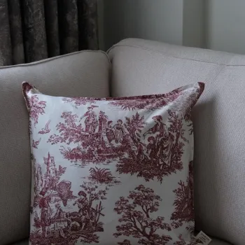 Husa de perna, BST060, 45x45 cm, Textil, Burgundia / Alb imagine