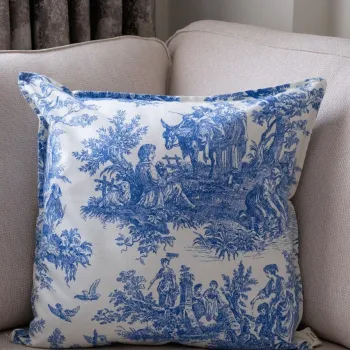 Husa de perna, BST062, 45x45 cm, Textil, Albastru/Alb imagine
