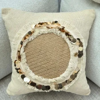 Husa de perna, KET010, 43x43 cm, Amestec bumbac, Bej imagine