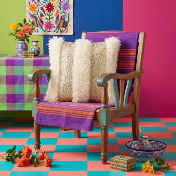 Husa de perna, Morocco 43, 43x43 cm, 65% POLIESTER RECICLAT/35% IN, Crem imagine