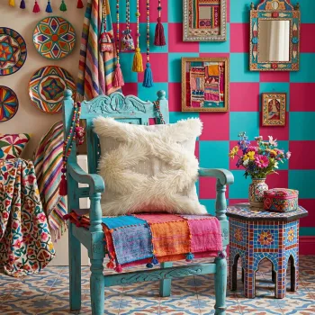 Husa de perna, Morocco 43, 43x43 cm, 65% POLIESTER RECICLAT/35% IN, Crem imagine