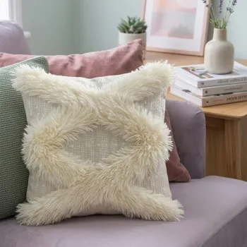 Husa de perna, Morocco 43, 43x43 cm, 65% POLIESTER RECICLAT/35% IN, Crem imagine