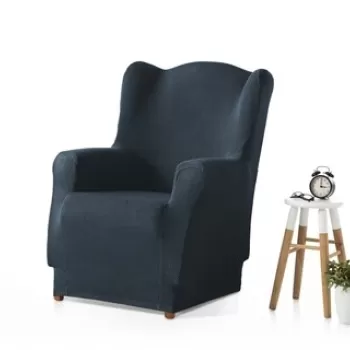 Husa fotoliu elastica bi-stretch, Belmarti, Viena, jacquard, albastru imagine