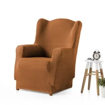 Husa fotoliu elastica bi-stretch, Belmarti, Viena, jacquard, portocaliu imagine