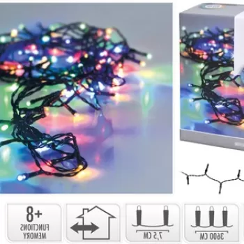 Instalatie de Craciun pentru exterior, 480 LED-uri, 3600 cm, lumina multicolora imagine