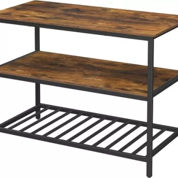 Insula de bucatarie / masa de bucatarie, Vasagle, 120 x 60 x 90 cm, PAL/otel, maro rustic imagine