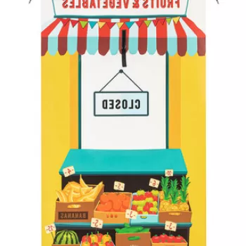 Joc cu fixare pe usa, Grocery, 137x77x0.1 cm, Piele ecologica, Galben imagine