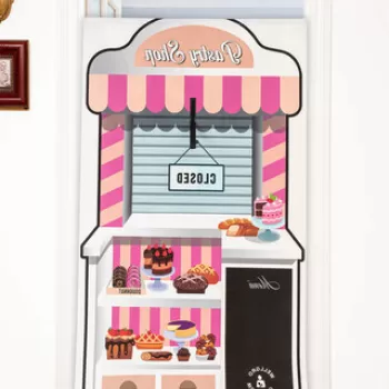Joc cu fixare pe usa, Pastry Shop, 137x77x0.1 cm, Piele ecologica, Roz imagine