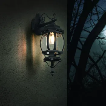 Lampa de exterior Elvo, TRIO, 24.5x15.5x49.5 cm, 60W, 1x E27, aluminiu, negru mat imagine