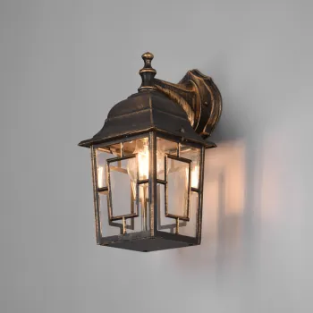 Lampa de gradina Volturno, TRIO, 34x20x14.5 cm, 60W, 1x E27, aluminiu turnat/sticla, maro rustic imagine