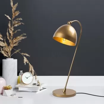 Lampa de masa, Acuka - 12291, Fulgor, 18 x 26 x 54 cm, 1 x E14, 40W, auriu imagine