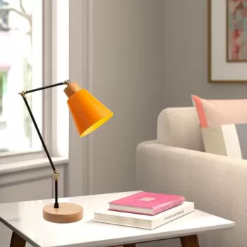 Lampa de masa, Alby, 525NOR2115, Metal, Portocaliu imagine