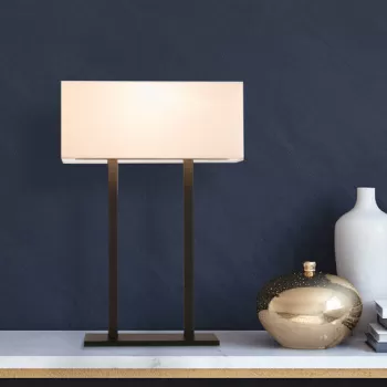 Lampa de masa, Alby, 527ABY2186, Fier, Alb/Negru imagine