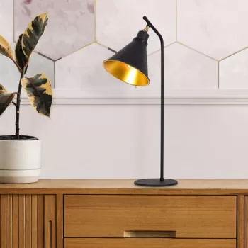 Lampa de masa, Alby, 527ABY2197, Metal, Negru/Auriu imagine