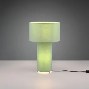 Lampa de masa Bale, TRIO, 24x40 cm, 10W, 2x E27, textil, verde imagine