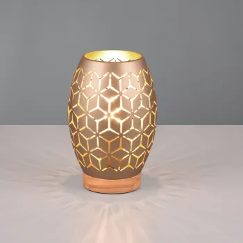 Lampa de masa Bidar, RL, 15x21.5 cm, 28W, 1x E27, metal, aramiu imagine