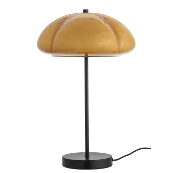 Lampa de masa, Bloomingville, Kinoko, 2 x E14, 30x46.5 cm, sticla/fier, galben imagine