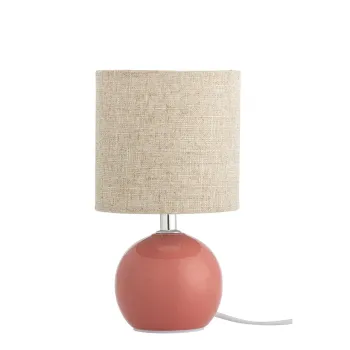 Lampa de masa, Bloomingville, Valdis, 1 x E14, 13x24 cm, ceramica/in, roz imagine
