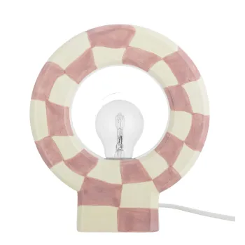Lampa de masa, Bloomingville, Vialini, 1 x E27, 20.5x7x23.5 cm, ceramica, roz imagine