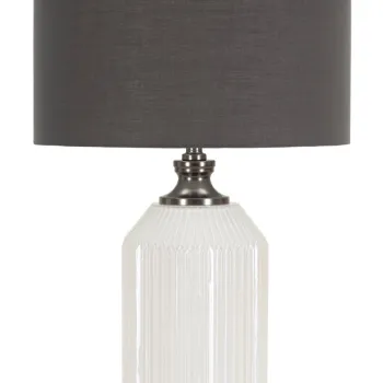 Lampa de masa Brighty, Mauro Ferretti, 1 x E27, 40W, 37.5x65 cm, sticla/fier/catifea, alb/gri imagine