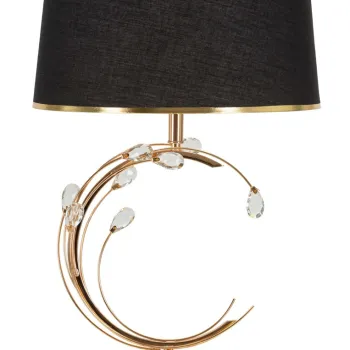 Lampa de masa Bruxelles, Mauro Ferretti, 1 x E27, 40W, 36x65 cm, fier/sticla, negru/auriu imagine