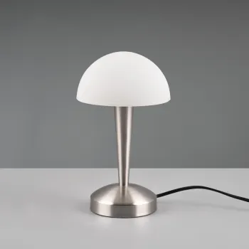 Lampa de masa Canaria, RL, 15x26.5 cm, 40W, 1x E14, metal, argintiu mat/ alb imagine