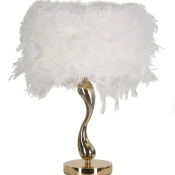 Lampa de masa Cart, Mauro Ferretti, 1 x E27, 40W, 25x47 cm, fier, auriu/alb imagine