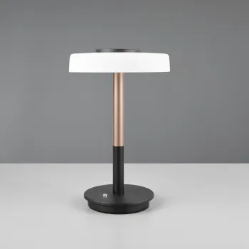 Lampa de masa Celeste, TRIO, 22x35 cm, 10W, 1x SMD LED, metal, negru/alb imagine