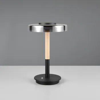 Lampa de masa Celeste, TRIO, 22x35 cm, 10W, 1x SMD LED, metal, negru/gri imagine