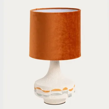 Lampa de masa Chevet, Homla, 20x36.5 cm, 60W, 1x E27, ceramica, alb/caramiziu imagine