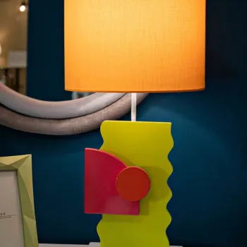 Lampa de masa Color -B, Mauro Ferretti, 1 x E27, 40W, 30x30x60.5 cm, MDF/fier, multicolor imagine
