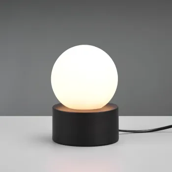 Lampa de masa Countess, RL, 12x17 cm, 25W, 1x E14, metal, negru mat/alb imagine