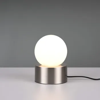 Lampa de masa Countess, RL, 12x17 cm, 25W, 1x E14, metal, nichel mat/alb imagine