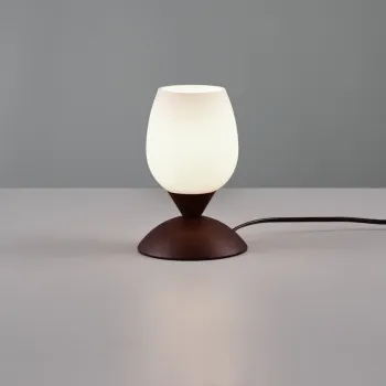 Lampa de masa Cup Ii, RL, 12x18 cm, 40W, 1x E14, metal, ruginiu/alb imagine