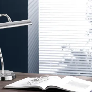 Lampa de masa Curtis, TRIO, 18x35 cm, 4W, 1x SMD LED, metal, argintiu imagine