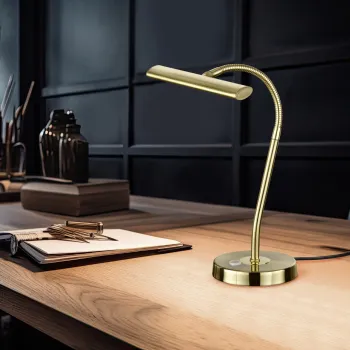 Lampa de masa Curtis, TRIO, 18x35 cm, 4W, 1x SMD LED, metal, bronz mat imagine