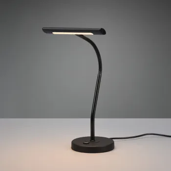 Lampa de masa Curtis, TRIO, 18x35 cm, 4W, 1x SMD LED, metal, negru mat imagine