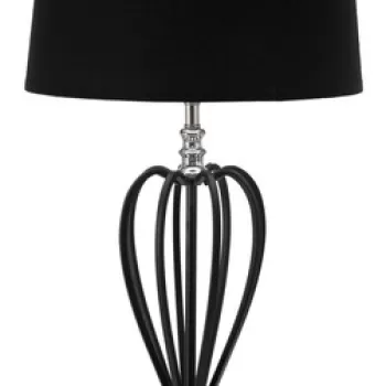 Lampa de masa Darkly Silver, Mauro Ferretti, 1 x E27, 40W, fier/poliester, negru/argintiu imagine