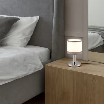 Lampa de masa Davos, RL, 12x22.5 cm, 10W, 1x E14, metal, gri/alb imagine