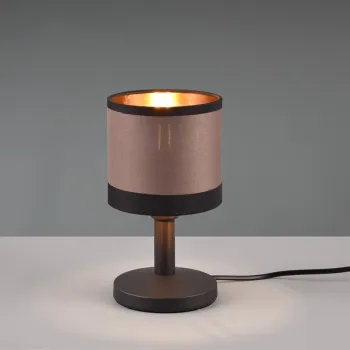Lampa de masa Davos, RL, 12x22.5 cm, 10W, 1x E14, metal, negru mat/taupe imagine