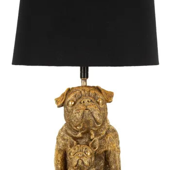Lampa de masa Dog, Mauro Ferretti, 1x E27, 40W, 26x43.8 cm, polirasina/fier/textil, auriu/negru imagine