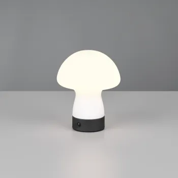 Lampa de masa Dooley, RL, 14x18 cm, 1.5W, 1x SMD, sticla, alb mat/negru imagine