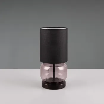 Lampa de masa Elio, TRIO, 13.5x28.5 cm, 40W, 1x E27, metal, negru mat/gri imagine