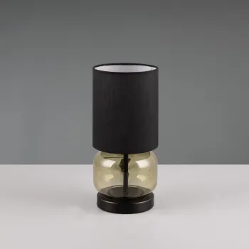 Lampa de masa Elio, TRIO, 13.5x28.5 cm, 40W, 1x E27, metal, negru mat/verde imagine