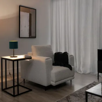 Lampa de masa ELTAP, Vespillo, 18x34 cm, 1xE27, 15W, otel/PVC, verde/auriu imagine